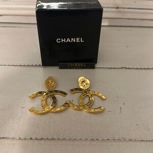 Chanel button earrings